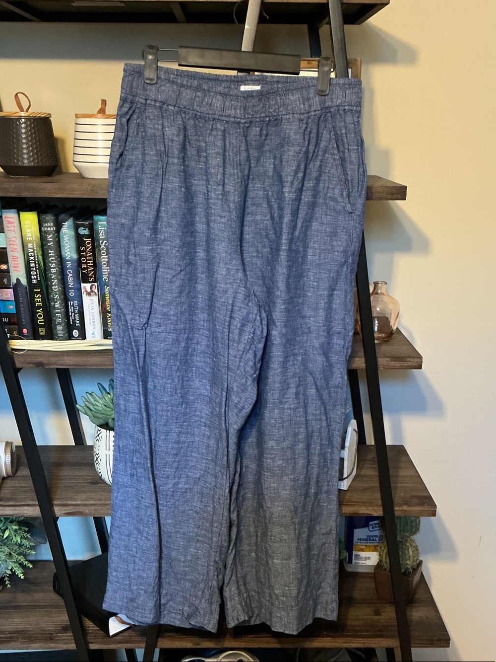 Sigred Olsen  Blue Linen-Blend Casual Pants Size M